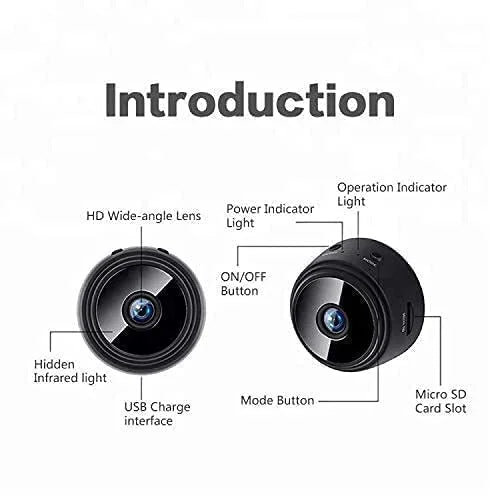 High HD Focus Magnet Camera Mini WiFi Magnetic Live Stream Night Vision IP Wireless 1080P Audio Video Camera for Home Offices Security